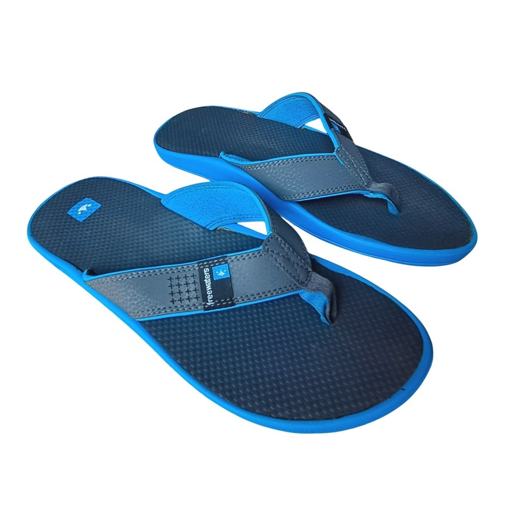 Freewaters Mens Blue Gray Flip Flop Sandals Size 11 (11.5in footbed) EUC